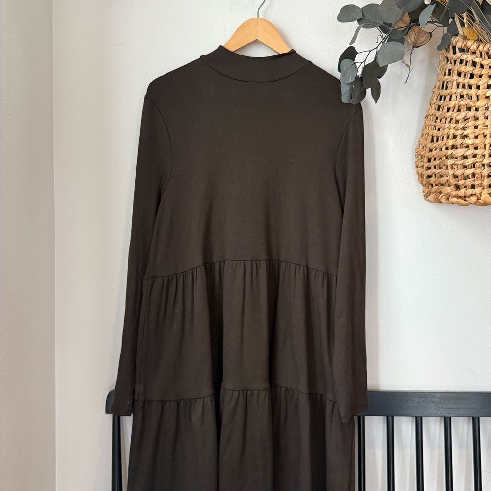Elegant Brown Long Sleeve Dress